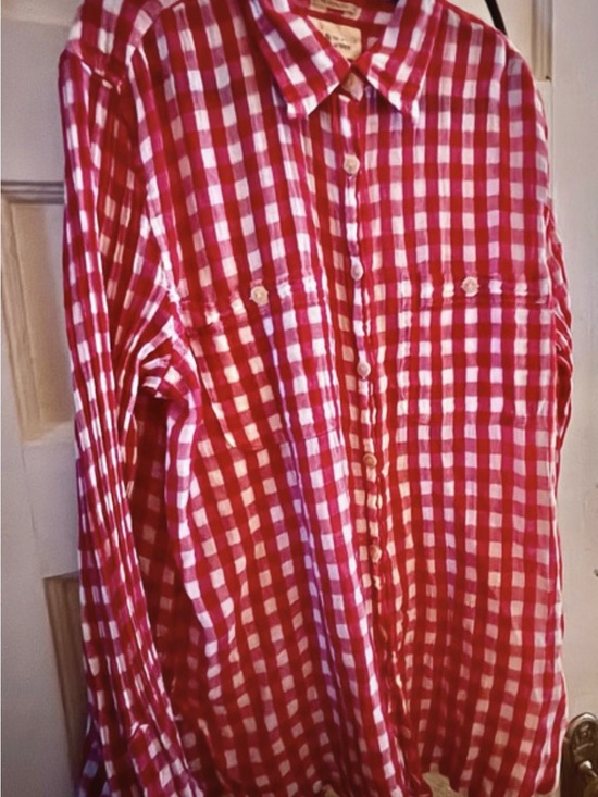Ralph Lauren Tops - Ralph Lauren Red and White Gingham Button-Front Shirt